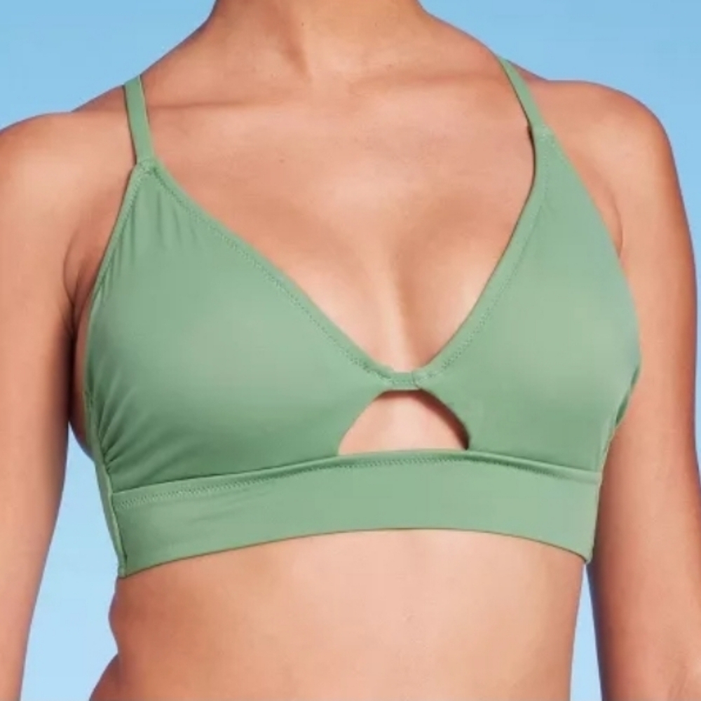Shade And Shore Bikini Top - Green Bikini Top- 34DD - TOP ONLY - NWOT